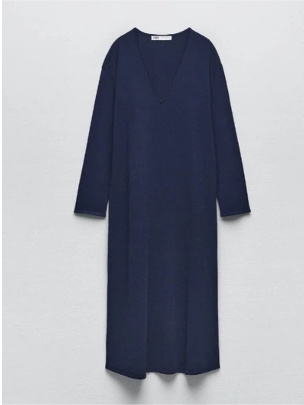 Zara V-Neck Straight Silhouette Knit Dress – Size L - Picture 10 of 14